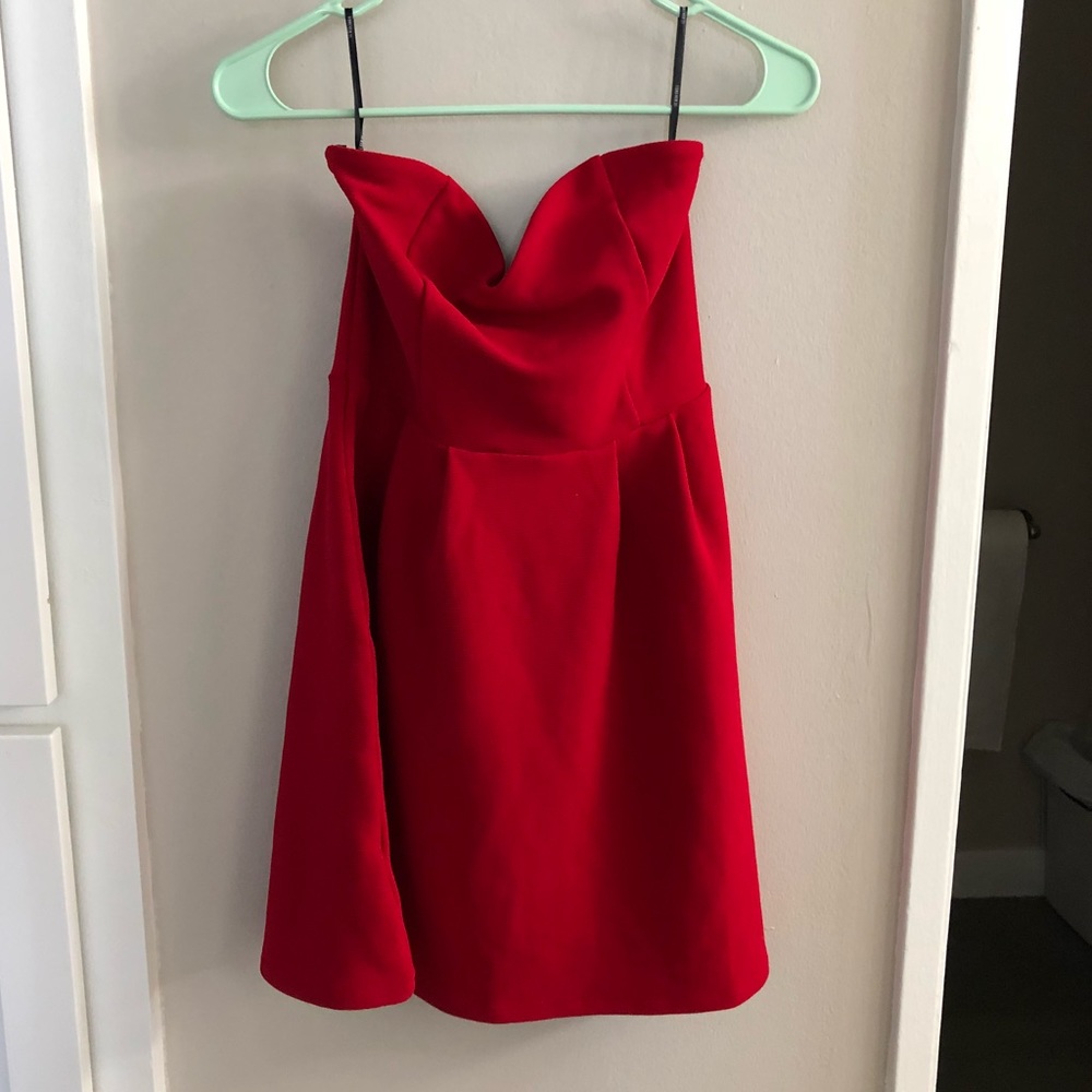 Strapless Red Cocktail Dress - Never Worn